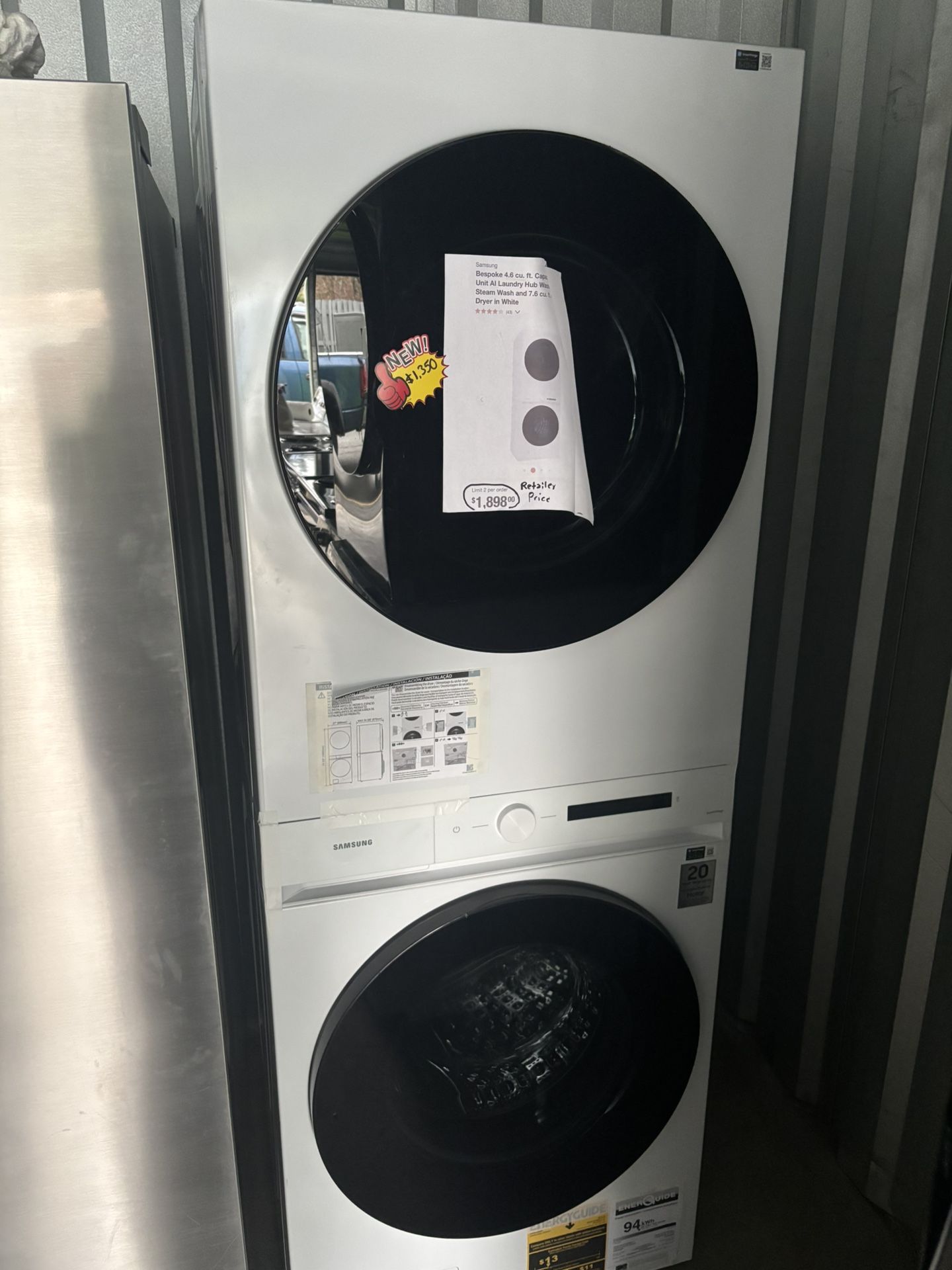 Samsung Bespoke Laundry Hub – BRAND NEW – 4.6 cu ft Washer + 7.6 cu ft GAS Dryer 