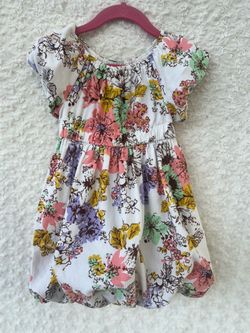 Old Navy Girls Floral Corduroy Bubble Dress Size 4T Bubble Sleeves