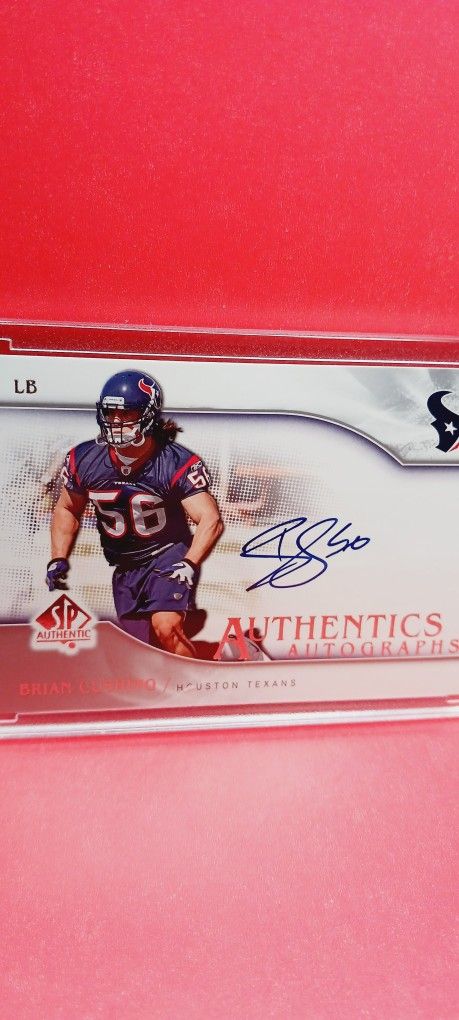BRIAN CUSHING TEXANS AUTOGRAPH CARD AUTENTIC