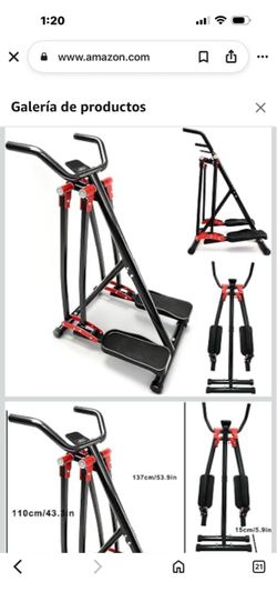 Foldable Home Gym Glider, Low Impact Elliptical Machine for Seniors and Adults, Full Body Cardio Workout with Non-Slip Pedals, Step-by-Stepmew