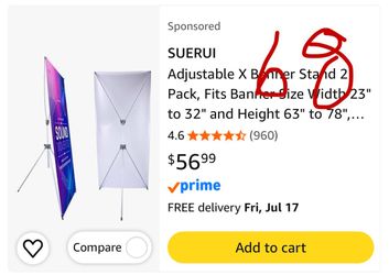 X Style banner stand