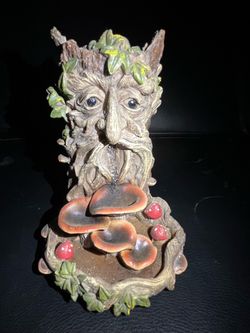Tree Spirit Mushroom Incense Burner Figurine