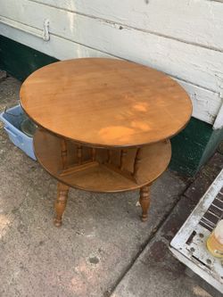 Swivel vintage table solid wood