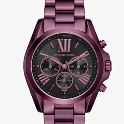 Michael Kors Plum Chronograph Oversized Bradshaw Womens  Watch purple