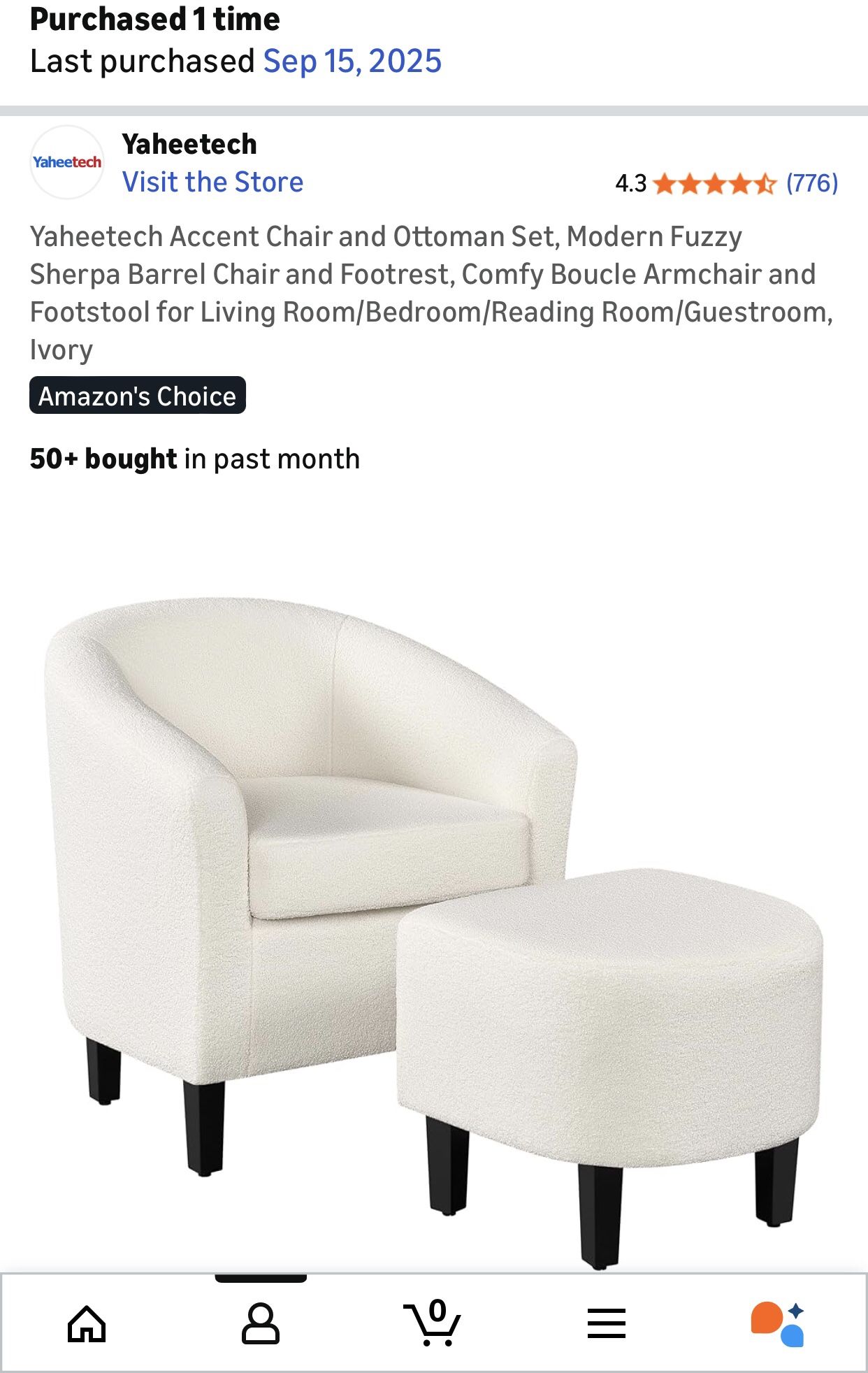 Accent Chair and Ottoman Set