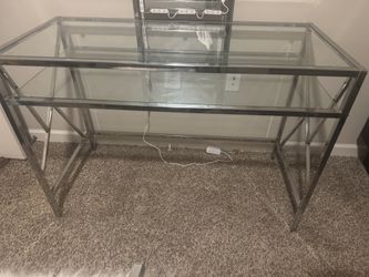Glass & Chrome Glam Makeup Vanity
