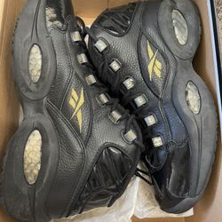 Brand New Reebok Question Mids Blk/gold 