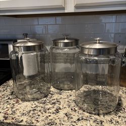 Large Canister Jars- Seal for Food Sorage-Set of 3
