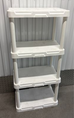 White 4-Tier Light Duty Plastic Storage Shelf 47”x20”x14”