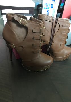 Brown booties size 8