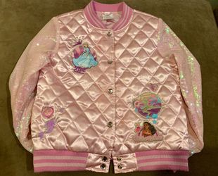 Disney Shop: Princesses Quilted Sparkling Pink Jacket- Size 7/8