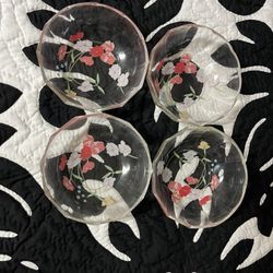 Glass Floral Bowls
