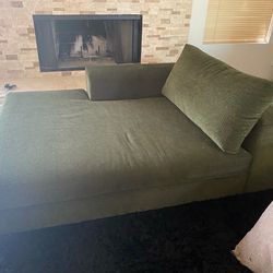 Green chaise lounge