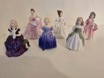 Set of 6 Vintage Royal Doulton Figurines – Hand-Painted English Porcelain