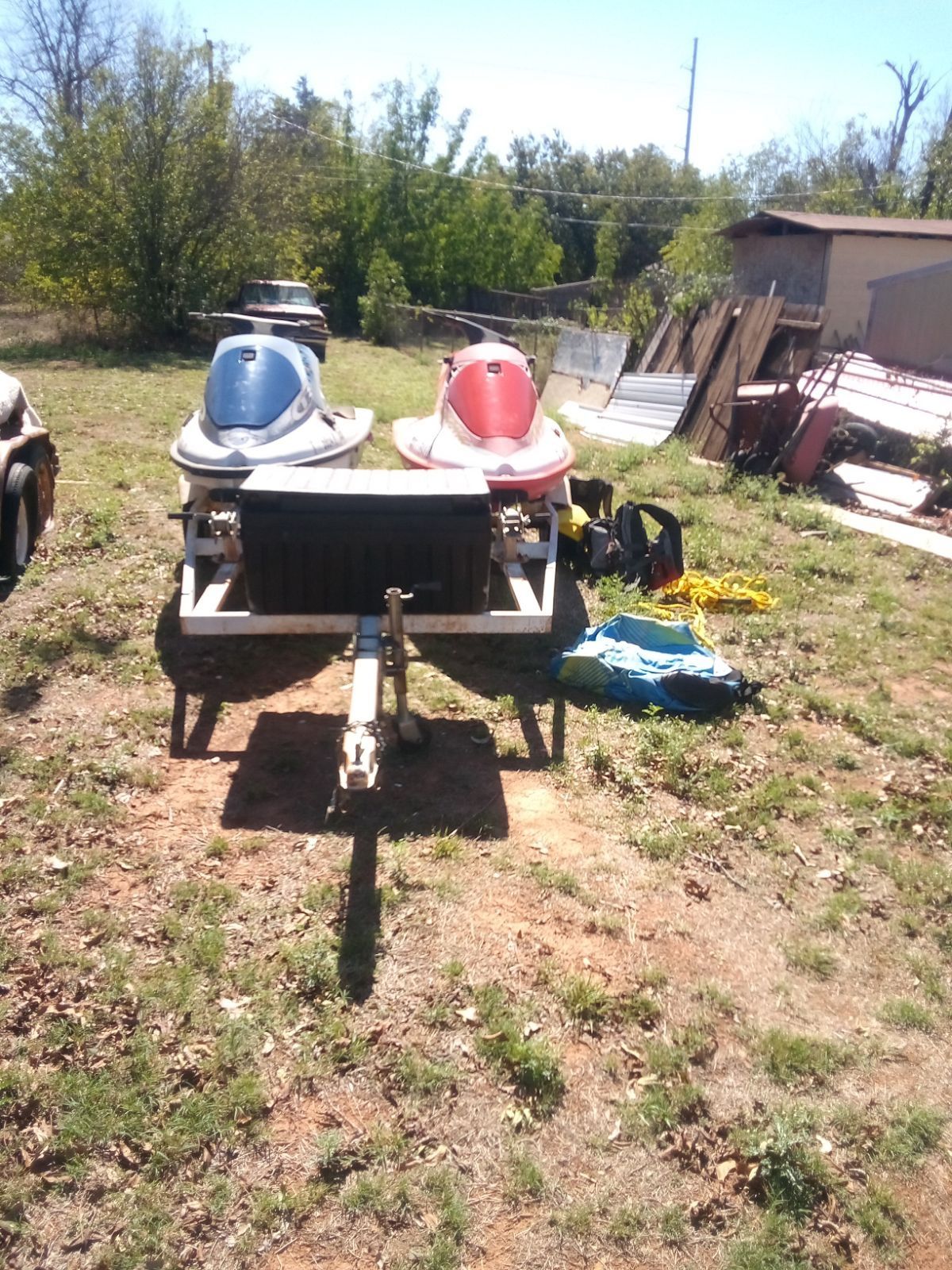 Jet Skis, Trailer, and 6 Life Jackets