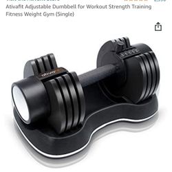 Ativafit Adjustable Dumbbell for Workout Strength Training Fitness Weight Gym (Single)