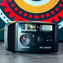 Pentax 35mm point n shoot film camera Pentax PC-606W 35mm compact film camera photography