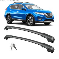 300lb Lockable Roof Rack Cross Bars Compatible with Nissan Rogue 2014-2020 (with Raised Side Rails), Heavy Duty Aluminum Roof Rails Crossbars Cargo Ba