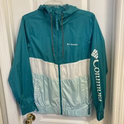 Columbia XS Teal Sandy Sail Windbreaker 