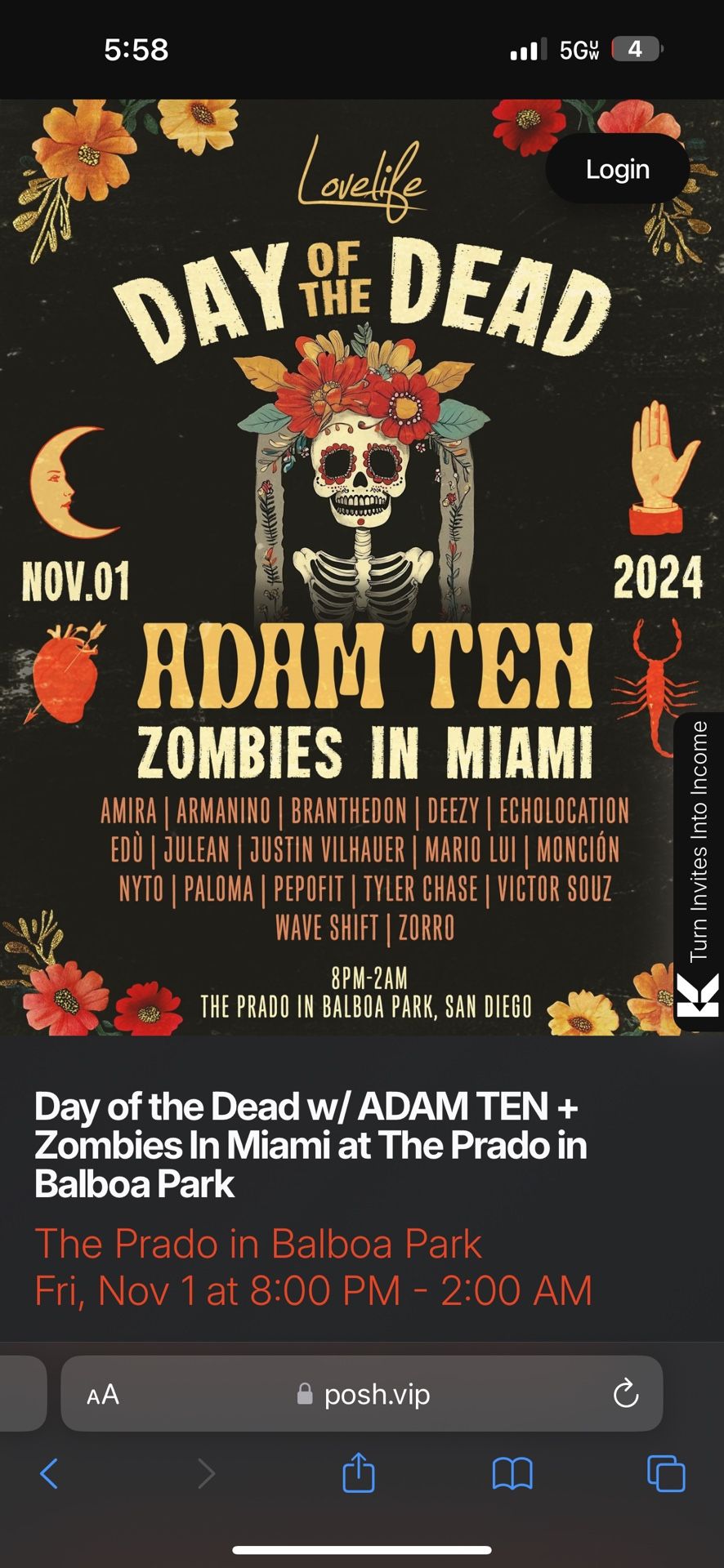 2x Adam Ten Tickets