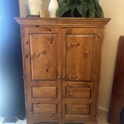 Pine Wood Office Armoire 