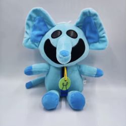 Smiling Cat Scary Plush Toy Animal Series Doll Plush (Blue) 