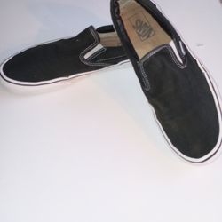Vans 721454 Men's Slip-on Sneakers Black Size 9