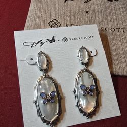 Vintage silver earrings. Vintage silver earrings with Elle butterfly