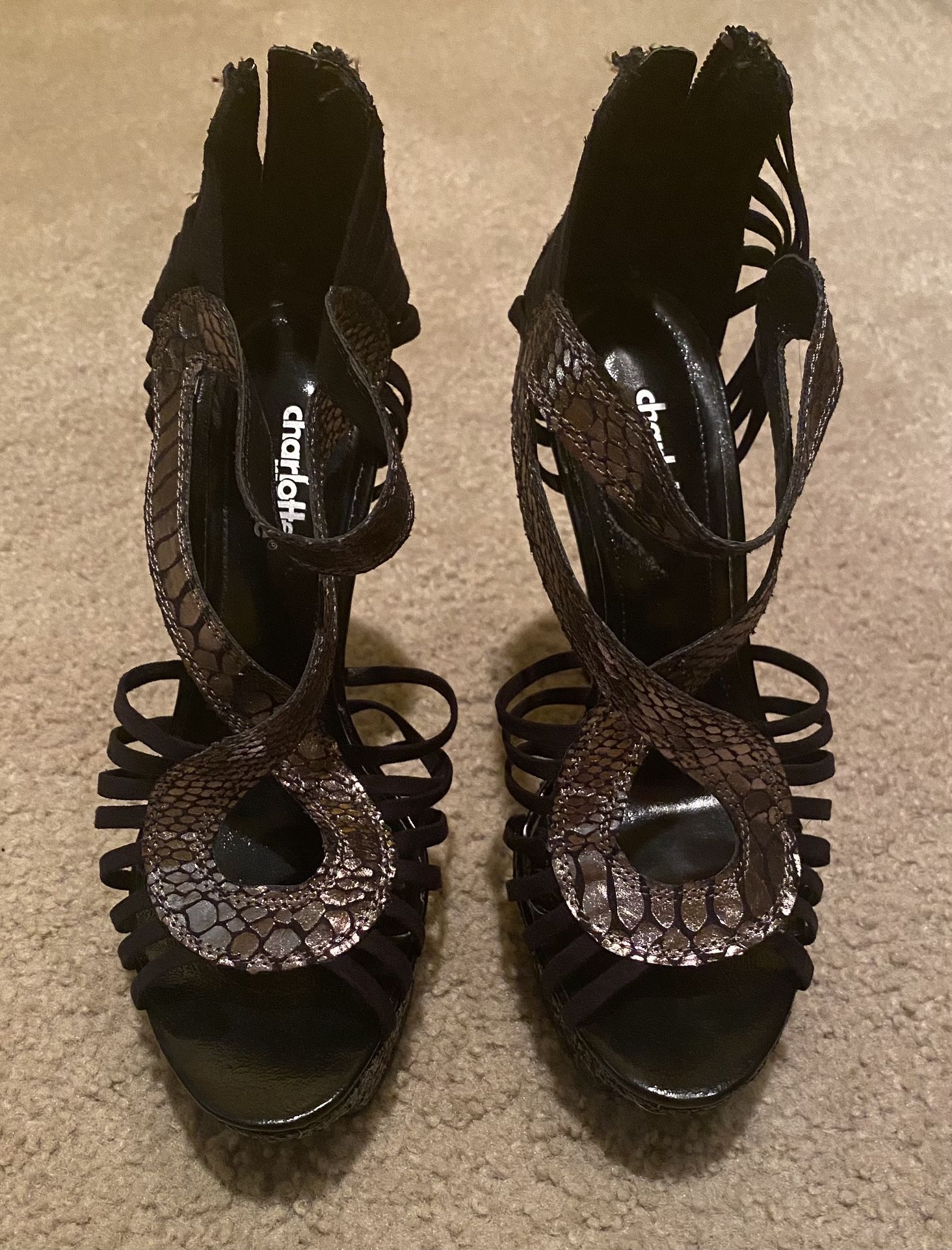 Black Heels With Print