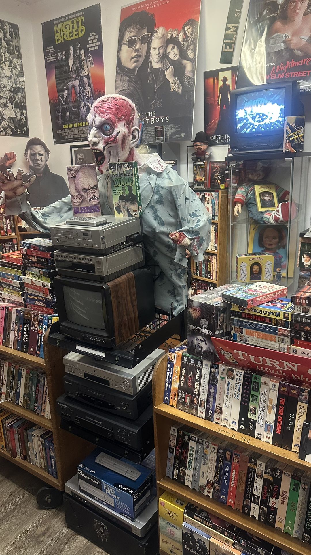 VHS , DVDs, Records ,tvs, VCR’s