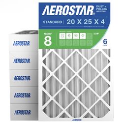 Aerostar Air Filter 20x25x4 MERV 8 AC Filter, HVAC, Furnace Filter, 6 Pack ACTUAL SIZE (19.50 x 24.50 x 3.75) AC Filter, HVAC, Furnace Filter Captures