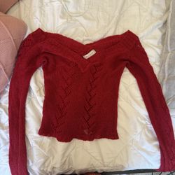 Red Knit Sweater Cute For X-mas I Guess 