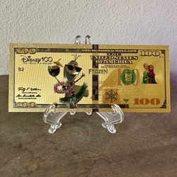 24k Gold Foil Plated Olaf Frozen Banknote 
