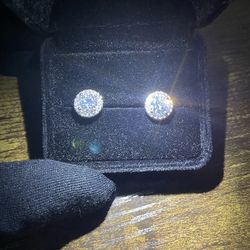 VVS1 S925 moissanite 1CT halo stud earrings
