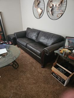 Macy's LEATHER Couch - Paid $4500.00 As New Condition