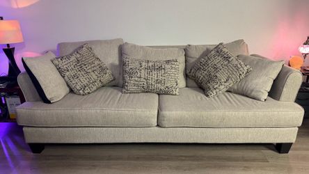 Beige 3-Person Couch / Sofa with Cushions