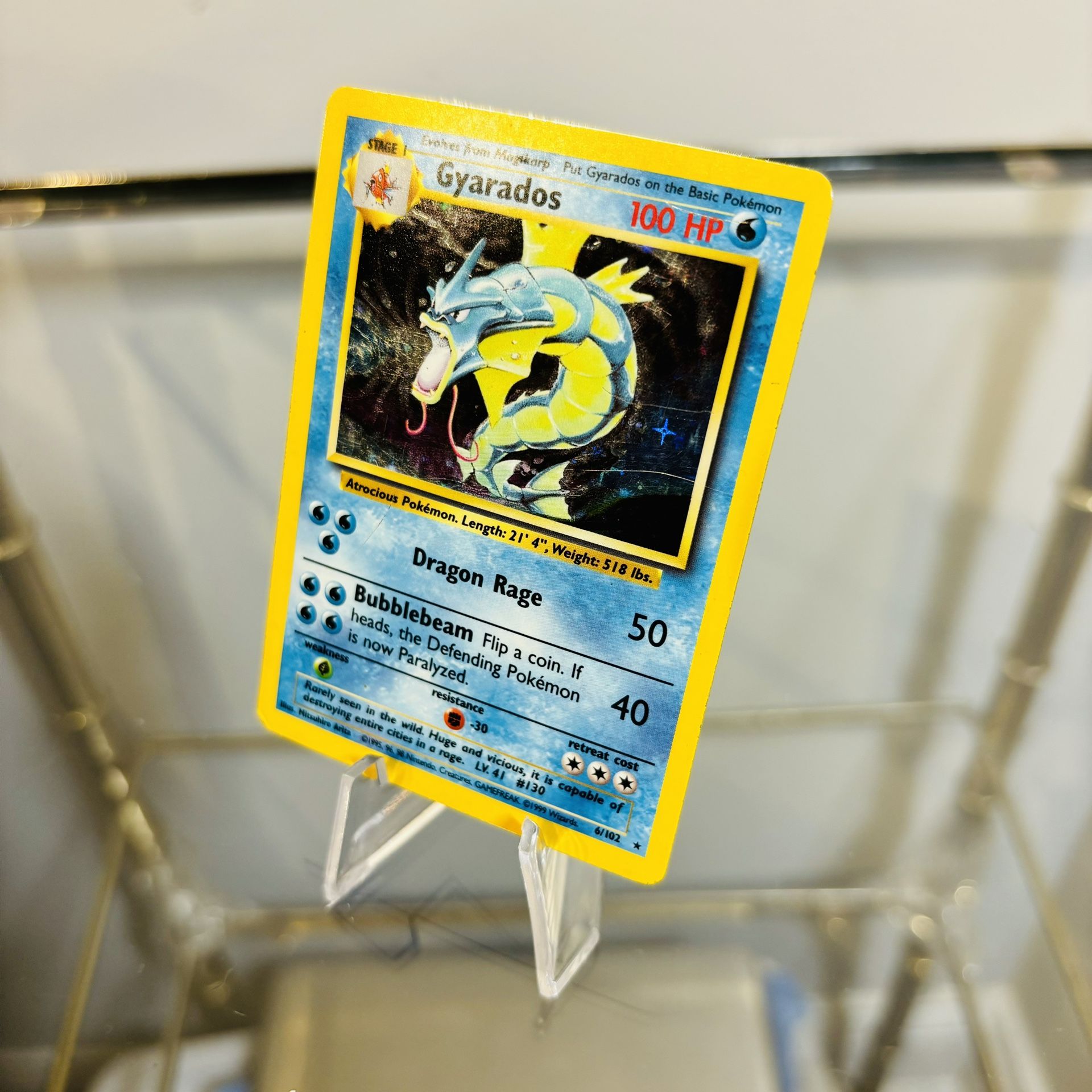 Pokemon Card - Gyarados Base Set 6/102 Holo Rare