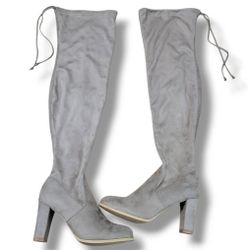 Refresh Boots Size 8.5 Women's Refresh Thigh High Chunky Heel Boots Faux Suede 
Women's Shoes