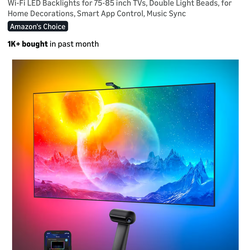 Govee Envisual TV Backlight T2 with Dual Cameras, 16.4ft RGBIC Wi-Fi LED Backlights for 75-85 inch TVs