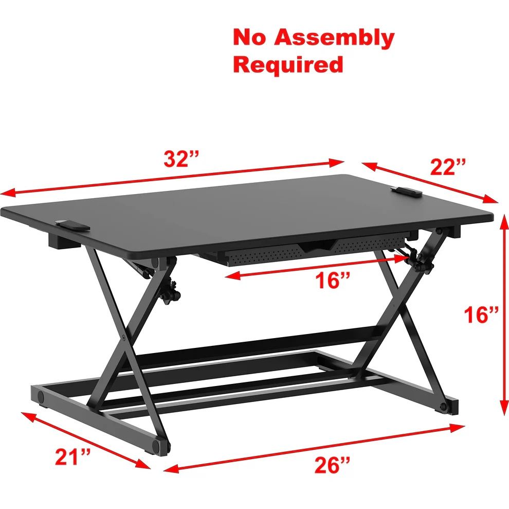 Height Adjustable Standing Desk Converter Monitor Screen Riser Table Computer and Laptop Portable Workstation
