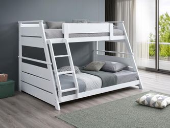 💥New Kids Wood Twin over Full Bedroom Bunk Bed 2 Colors $10 DOWN