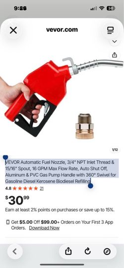 VEVOR Automatic Fuel Nozzle 3/4" NPT