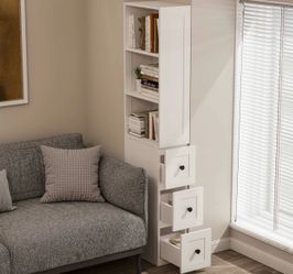 Brand New Tall Thin Storage Cabinet with 3 Adjustable Shelves