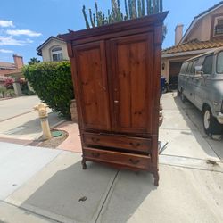 Wooden Armoire with Drawers