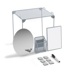 Office or School use, 11 Piece Set, Shelf and Accessories, Gray