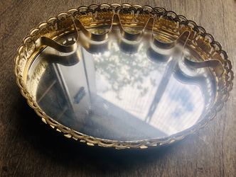 Antique Mirror Makeup Tray