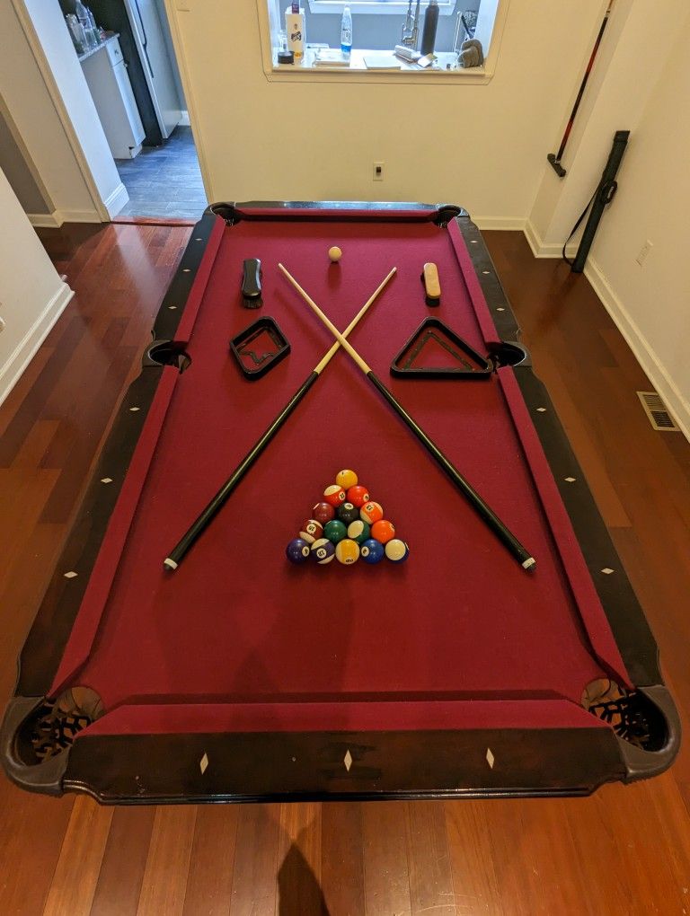 Gently Used 7.5 Foot Pool Table