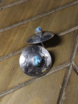 Vintage Navajo Elsie Yazzie Sterling and Turquoise Earrings