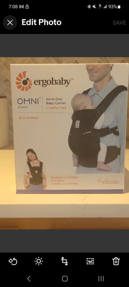 Brand New Ergobaby Omni Breeze Baby Carrier ( Onyx Black