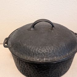 Antique Hammered Cast Iron Oven Unmarked 